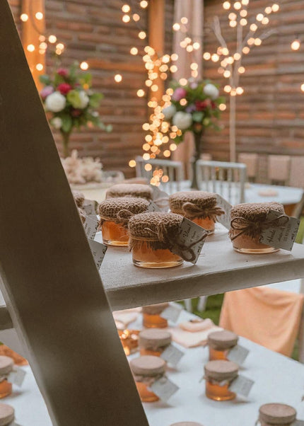 Vjenčani poklon zahvalnica od jute s medom 25 ml