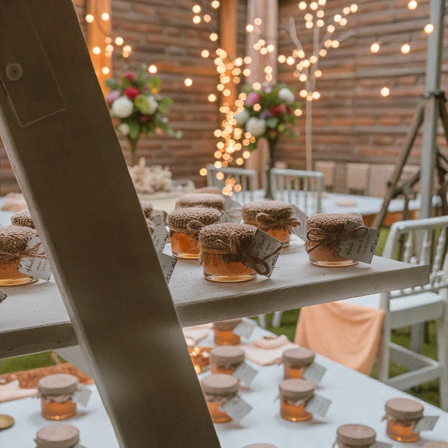 Vjenčani poklon zahvalnica od jute s medom 25 ml