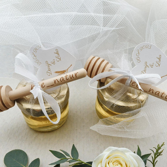 Vjenčani poklon zahvalnica od tila s medom 25 ml