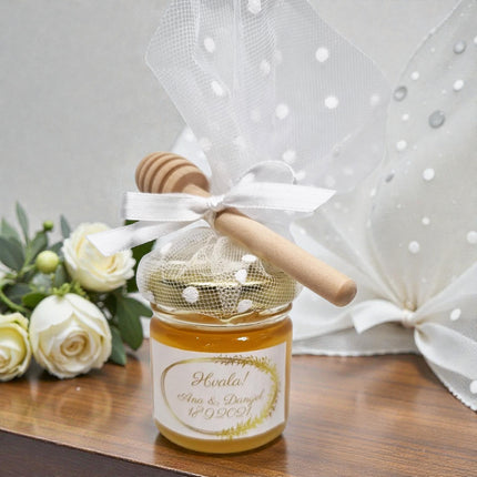 Vjenčani poklon zahvalnica od tila s medom 40 ml