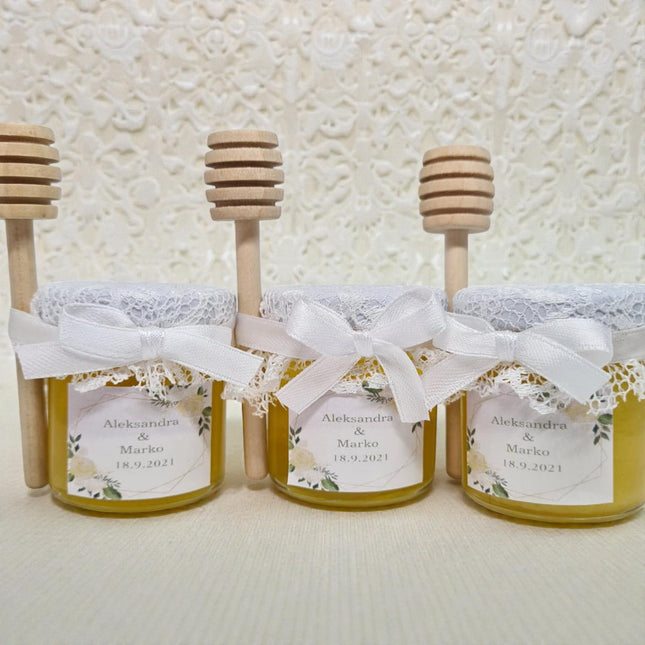 Vjenčani poklon zahvalnica od čipke s medom 40ml