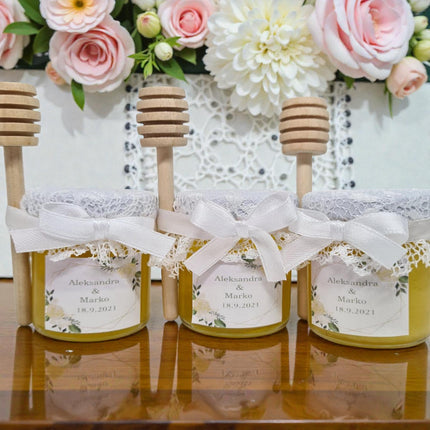 Vjenčani poklon zahvalnica od čipke s medom 40ml