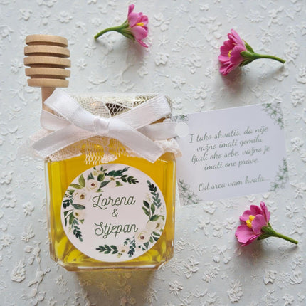 Vjenčani poklon zahvalnice od čipke s medom 106 ml