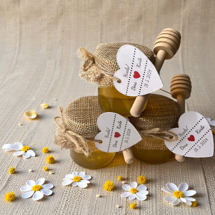 Vjenčani poklon zahvalnica od jute s medom 25 ml
