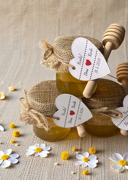 Vjenčani poklon zahvalnica od jute s medom 40 ml