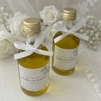 Vjenčani poklon zahvalnica s maslinovim uljem 50 ml