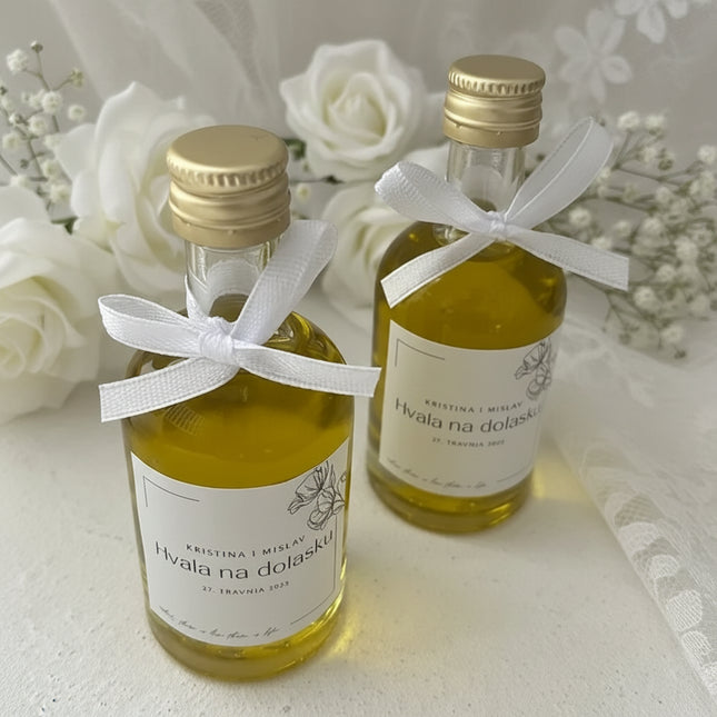 Vjenčani poklon zahvalnica s maslinovim uljem 50 ml