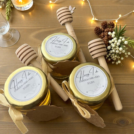 Elegantni vjenčani poklon zahvalnica od meda 40ml
